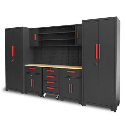 GSTANDARD Cabinets Storage System, Includes Drawers, Rolling Chest and Pegboard-Perfect for Organizing Garage and Tools 8 Piece Gabinets Set, 18.58" - WoodArtSupply