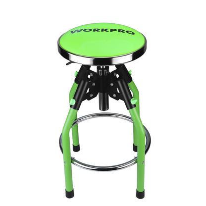 WORKPRO Garage Bar Stool, Heavy Duty Adjustable Hydraulic Shop Stool, 29in to 33. 86in, 330-Pound Capacity, Green - WoodArtSupply