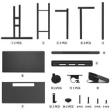 Klvied Adjustable Height Standing Desk with Cup Holder, Portable and Easy to Move, Ideal for Home or Office, Black Klvied