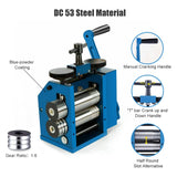 Jewelry Rolling Mill Machine 3 inch 75mm Manual Combination Rolling Mill Gear Ratio 1:6 Presser Rolling Mills for Jewelry Making Square Wire Flat Gdrasuya10
