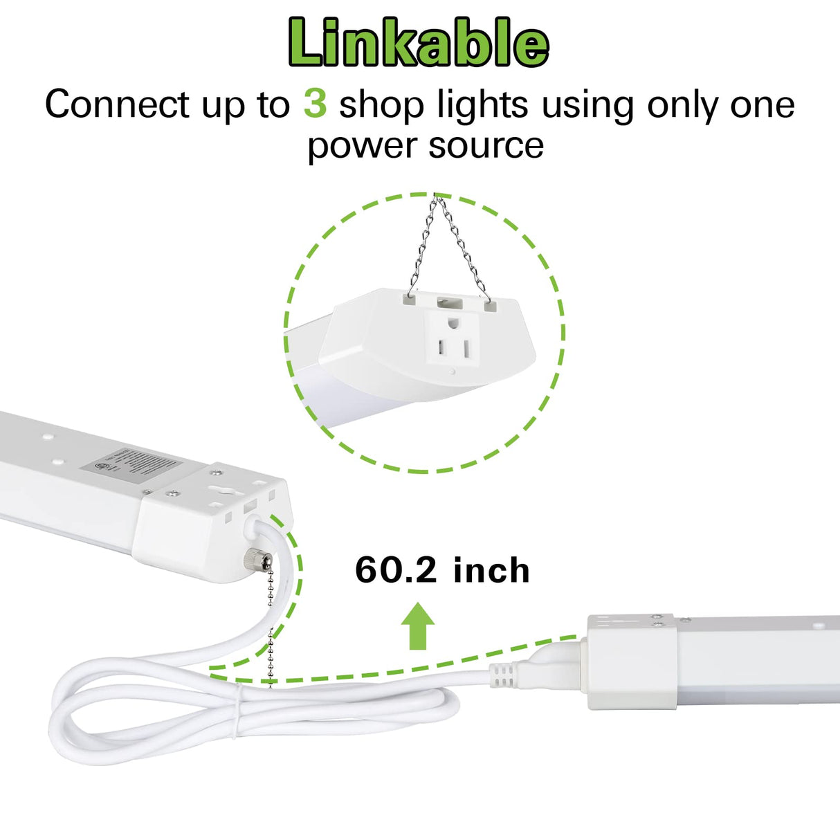 Hykolity 4FT 120W LED Shop Light Linkable, 13000lm(400w Equivalent), 5000K Utility Shop Lights for Garages, Workshops, Basements, Hanging or Hykolity