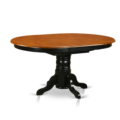 East West Furniture AVT-BLK-TP Avon Kitchen Dining Table - an Oval Wooden Table Top with Butterfly Leaf & Pedestal Base, 42x60 Inch, Black & Cherry