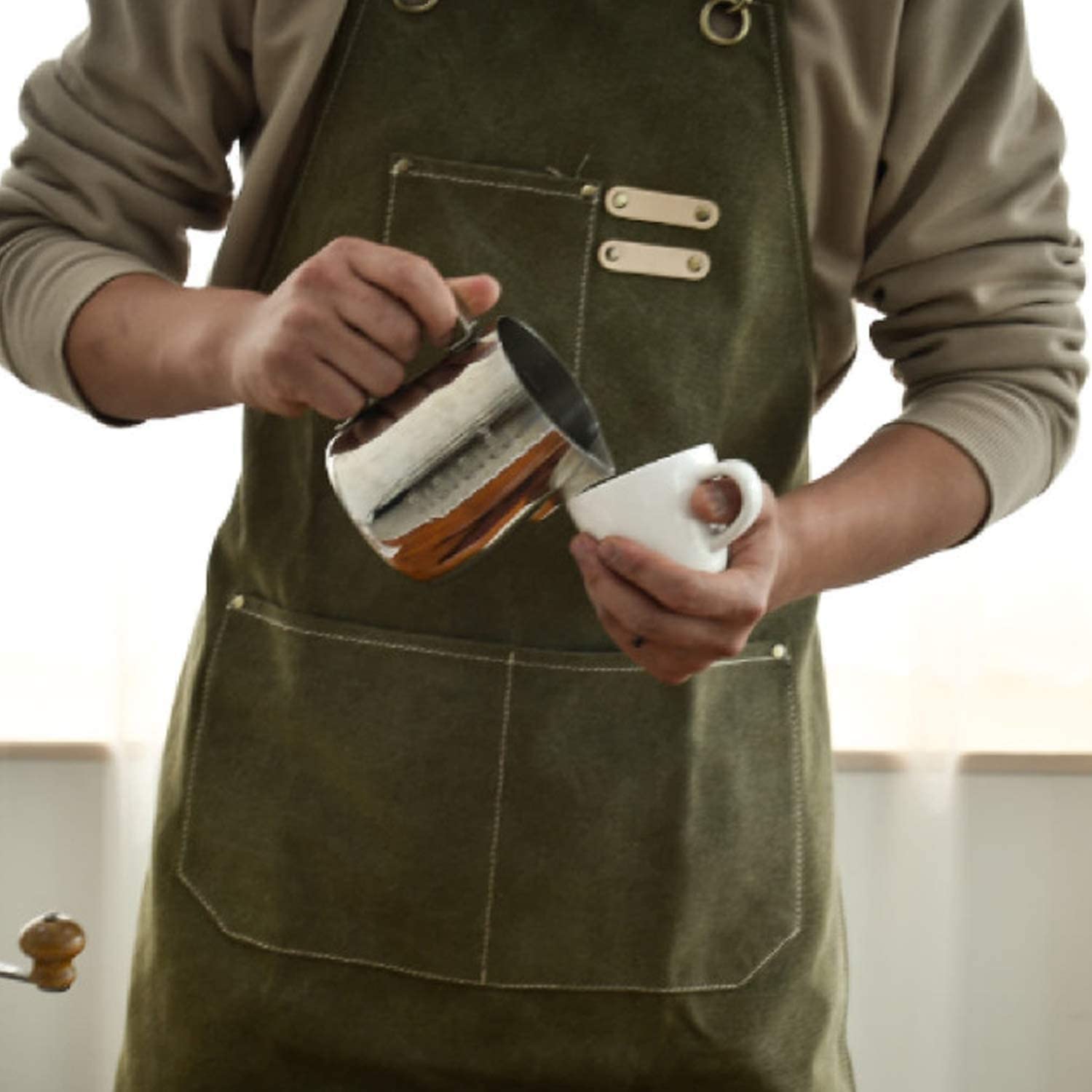 carrotez Adjustable Over sized Plus Size Canvas Apron with Pockets Men and Women Aprons carrotez