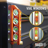 Klein Tools 935AB4V Level, 6-Inch Magnetic Torpedo and Conduit Level with 0/30/45/90 Degree Vials, V-Groove and Magnet Track, High Visibility Orange Klein Tools