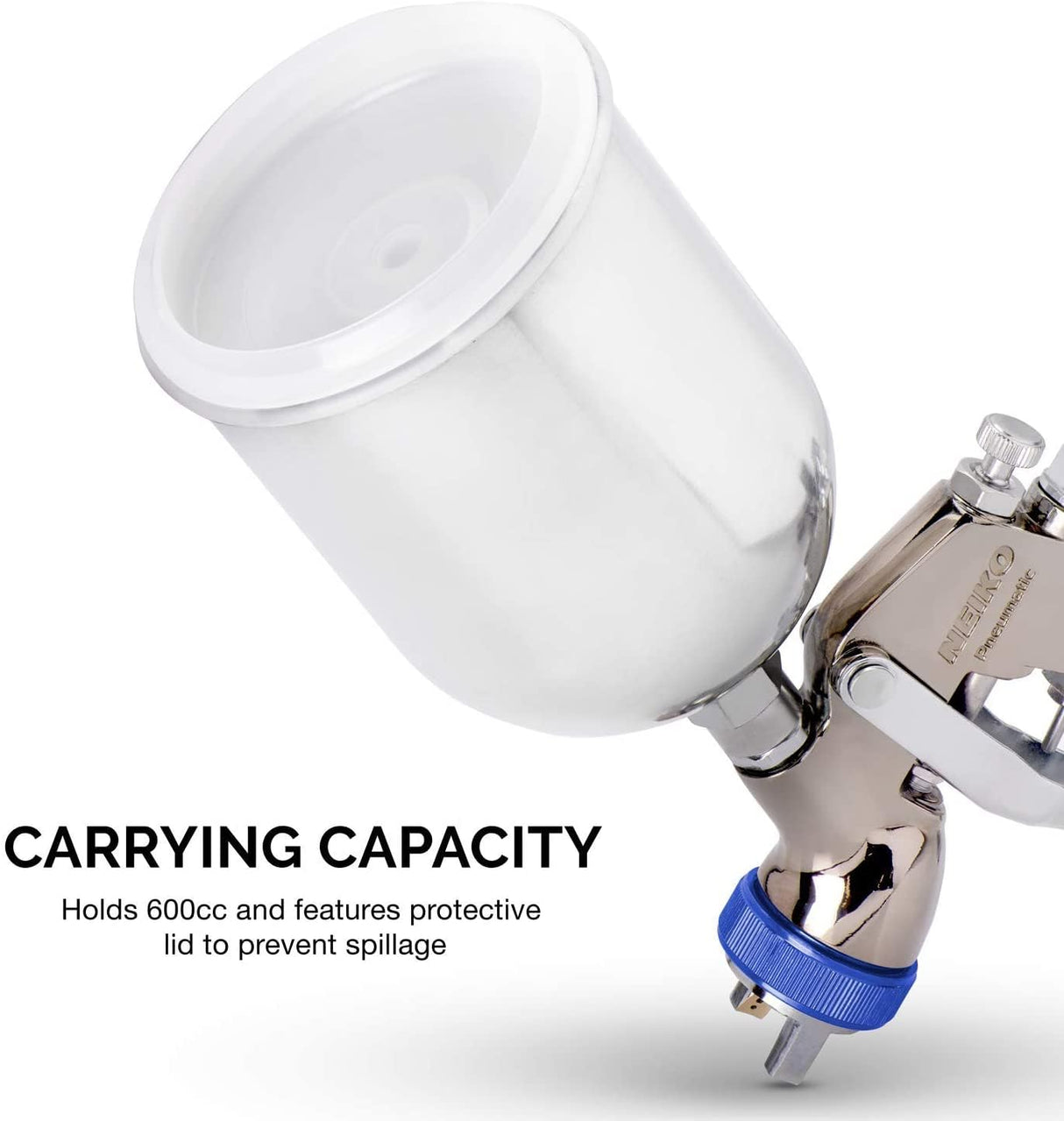 NEIKO 31213A Air Spray Paint Gun, HVLP with Gravity Feed, 1.3 MM Nozzle, 600 CC Capacity, Spray Gun Paint Sprayer for Walls, Automotive, Home NEIKO