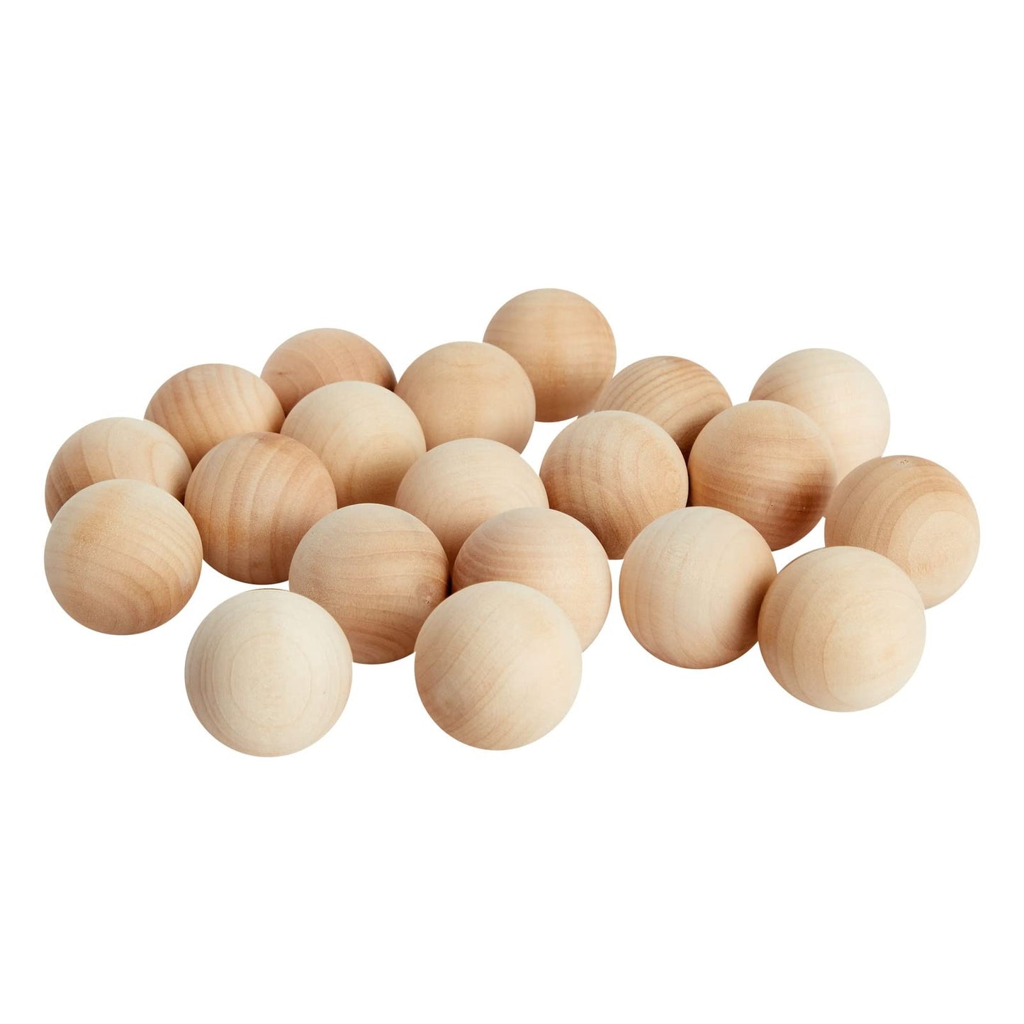 1.5 Inch Wooden Balls for Crafts, Unfinished Round Wood Spheres for DIY Projects (20 Pack)