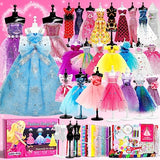 Axirata 600+PCS Fashion Design Kit for Girls Creativity DIY Arts & Crafts Kit for Kids with 4 Mannequins, Fashion Designer Sketchbook, Sewing Kit for Axirata