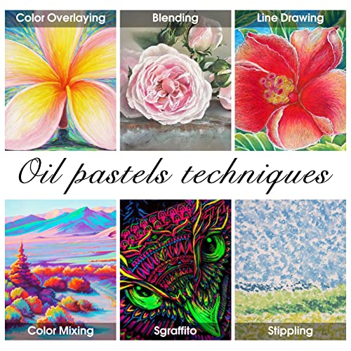 Oil Pastels, 100 Pieces Deluxe Wooden Pastels Art Supplies Set with Blessing, 3-Color Sketch Pad Included, Creative Gift Box for Kids Artists Adults VigorFun