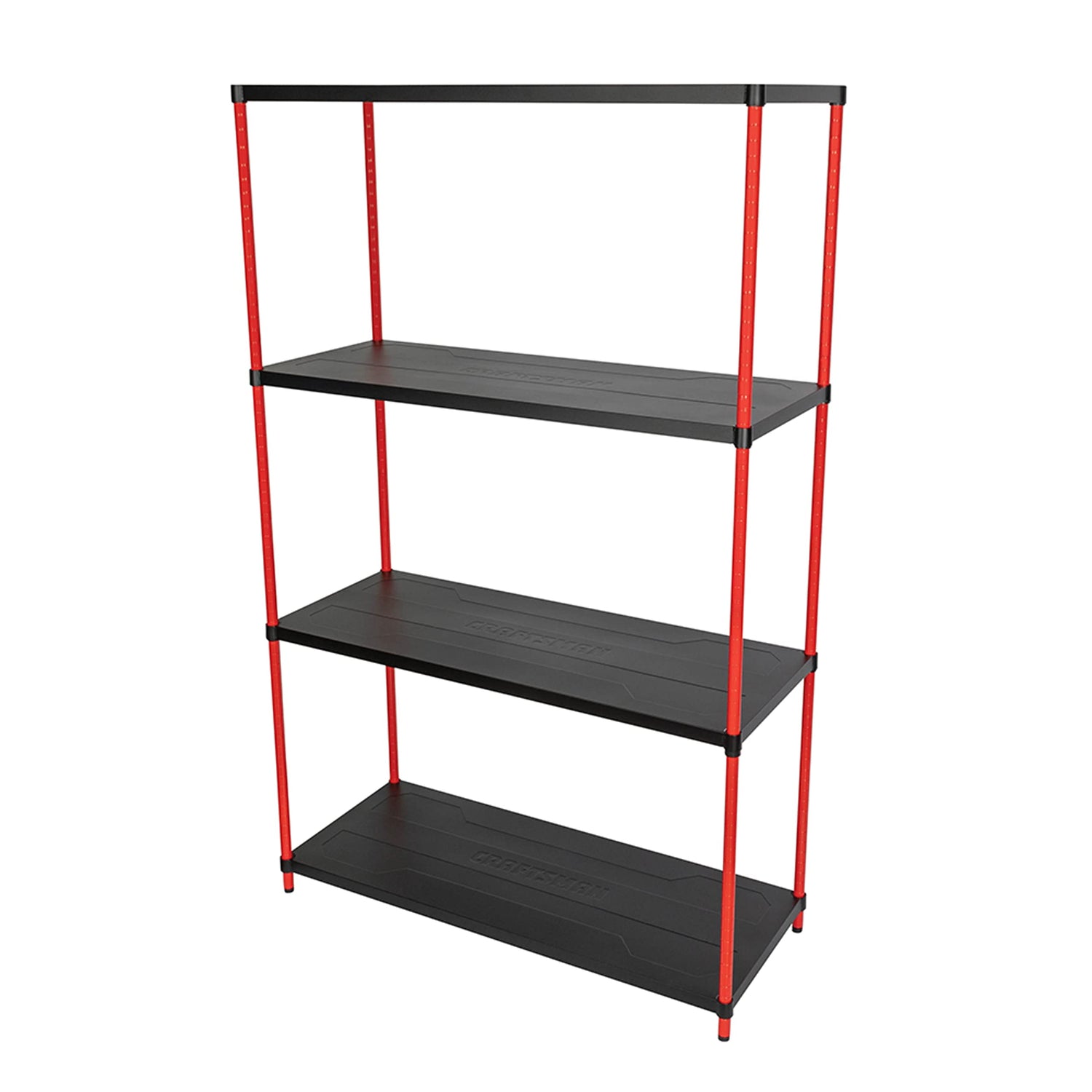 Craftsman 4-Shelf 6-Foot Tall Storage Rack for Garage and Workshop, Durable Powder-Coated Steel, Reinforced Adjustable-Height Steel Shelves - Craftsman