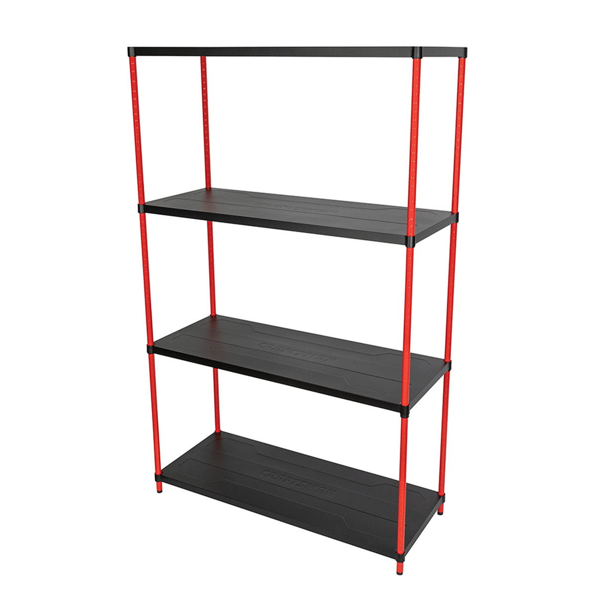 Craftsman 4-Shelf 6-Foot Tall Storage Rack for Garage and Workshop, Durable Powder-Coated Steel, Reinforced Adjustable-Height Steel Shelves - Craftsman