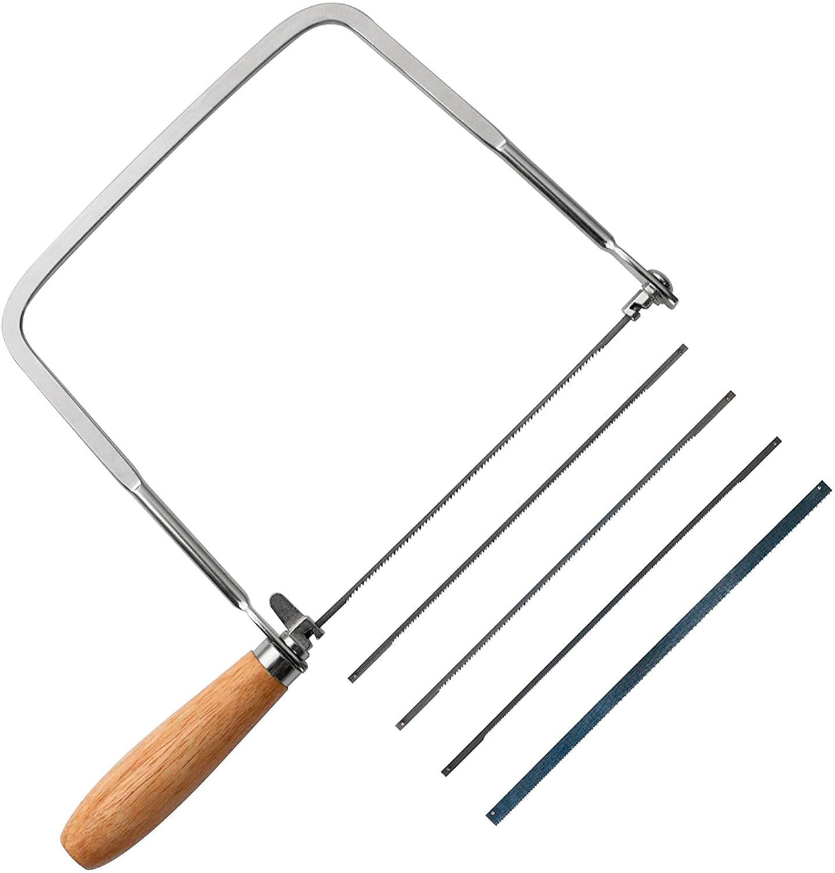 KAKURI Coping Saw Coping Frame and 5 Replacement Blades Set (Woodworking, Wood Board, Plastic, and Metal Cutting Blade) KAKURI