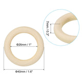 PATIKIL 40mm 1.6" Natural Wooden Rings, 15Pcs 7mm Thick Unfinished Wood Ring Wood Loop Circle for Craft Pendant DIY Jewelry Making Macrame PATIKIL