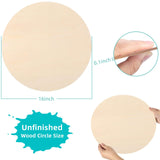 Round Wood Circles for Crafts Round Wood Cutouts Unfinished Round Wood Discs for Door Hanger Design Wood Burning (12 Pieces, 16 Inch) Jetec