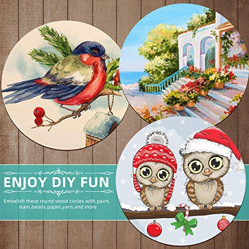 20 Inch Round Wood Circles Unfinished Wood Cutout for Craft Door Hanger Christmas Decorations, and Painting (2 Pieces) Jetec