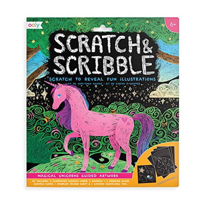 Scratch & Scribble Art Kit: Magical Unicorn - 10 PC Set (Multilingual Edition)