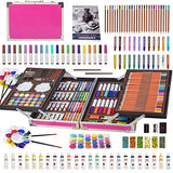 KINSPORY 139 Pack Art Supplies Case, Painting, Coloring, Drawing & Art Set Crafts with Sketch Pad, Deluxe Portable Double Layers Aluminum Gift Box KINSPORY