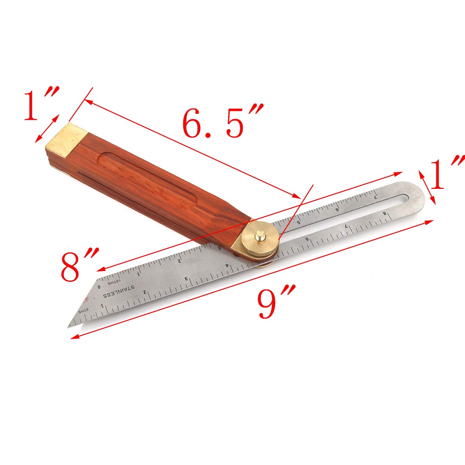 MY MIRONEY 9" T-Bevel Sliding Angle Ruler Protractor Multi Angle Adjustable Gauge Measurement Tool Hardwood Handle with Metric & Imperial Marks - WoodArtSupply