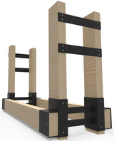 Fiwithy Outdoor Firewood Rack Bracket Kit with 4 Support Bars for Fire Wood Pile Storage, Heavy Duty DIY Fireplace Log Stacking Stand Holder for 2x4 Fiwithy