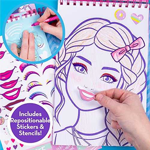 Horizon Group USA Barbie Makeup Artist Magazine, Create Your Own Hair & Makeup Looks Using 130+ Stencils, 180+ Stickers, Crayons, Pretend Makeup & Horizon Group USA