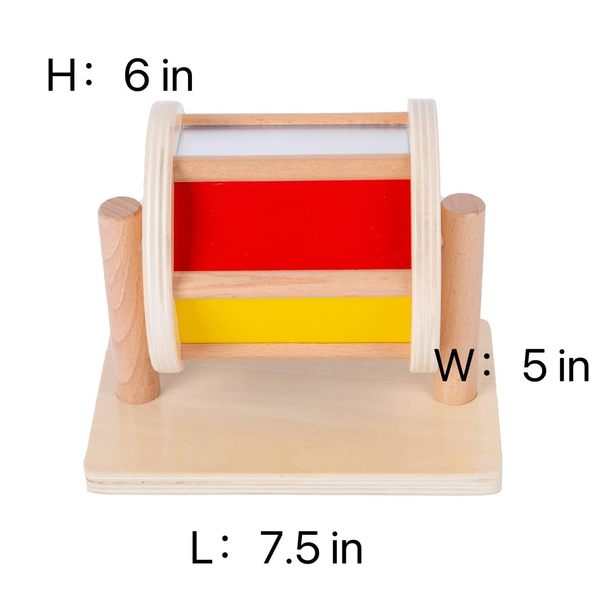 Montessori Baby Toys Play Kit Montessori Mirror Peekaboo Knob Puzzle, Medium Spinning Drum and Rainbow Fabric Ball Kit Toys for 6-12Months Toddlers Adena Montessori