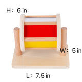 Montessori Baby Toys Play Kit Montessori Mirror Peekaboo Knob Puzzle, Medium Spinning Drum and Rainbow Fabric Ball Kit Toys for 6-12Months Toddlers Adena Montessori