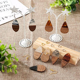 FASHEWELRY Resin Wood Earring Kit with 24Pcs Teardrop Wooden Resin Earring Charms Wood Earring Blanks Earring Findings Open Jump Rings French Earring FASHEWELRY
