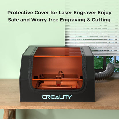 Creality Laser Engraver Cover Tent, Fireproof and Dustproof Protective Enclosure with Exhaust Fan and Pipe for Most Laser Cutter, Insulates Against