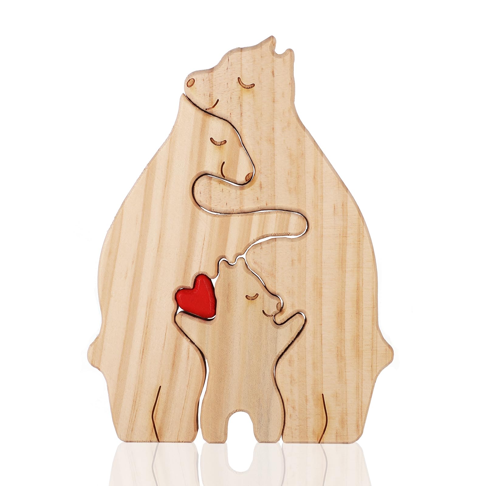 Personalized Family Name Puzzle, 3 Bears Wooden Bear Puzzle Decorative Wooden Bear Puzzle Creative Birthday Gifts for Mom Parents Home Decor Mothers - WoodArtSupply