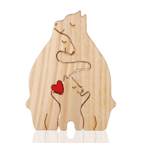 Personalized Family Name Puzzle, 3 Bears Wooden Bear Puzzle Decorative Wooden Bear Puzzle Creative Birthday Gifts for Mom Parents Home Decor Mothers BOXOB