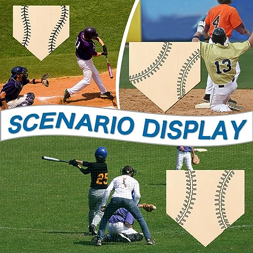 6 Pcs Unfinished Wood for Crafts Wooden Home Plate Baseball Softball Unfinished Wood Baseball Plaque Baseball Home Plate Softball Blank Wood Cutouts YLOLUL