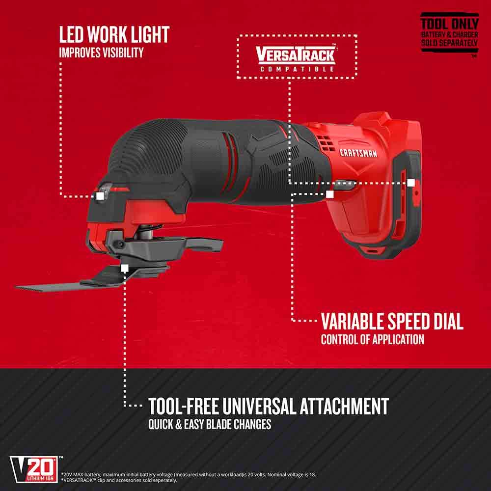 CRAFTSMAN V20 Cordless Drill Combo Kit, 7 Tool (CMCK700D2) Craftsman