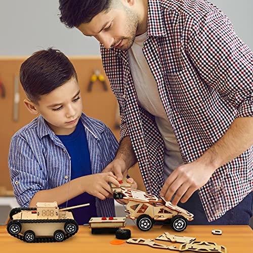 2 in 1 STEM Kits, Remote Control Cars, 3D Wooden Puzzles, Education Science Experiment Model Kits, STEM Projects for Kids Ages 8-12, Building Toys, - WoodArtSupply