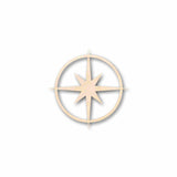 Unfinished Wood Compass Rose Star Sharp Six Point Star Silhouette - Craft- up to 24" DIY 10" / 1/4" 24 Hour Crafts
