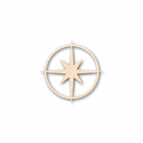 Unfinished Wood Compass Rose Star Sharp Six Point Star Silhouette - Craft- up to 24" DIY 10" / 1/4" 24 Hour Crafts