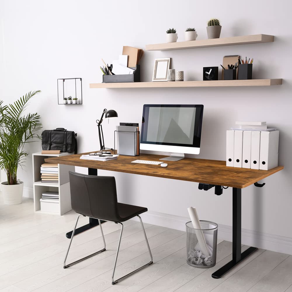 Lifetime Home Height Adjustable 48" Electric Standing Desk - Upgraded Ultra Durable Home Office Large Rectangular Computer or Laptop Sit Stand - WoodArtSupply