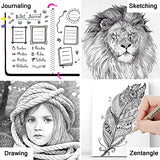 Micro Fineliner Drawing Art Pens: 6 Black Fine Line Waterproof Ink Set Artist Supplies Archival Inking Markers Pigment Liner Journaling Sketch KOUSICOO