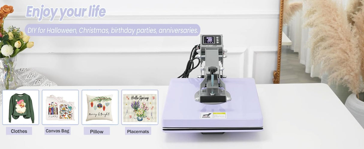 AKEYDIY Heat Press 15X15 Slide Out Sublimation T-Shirt Heat Press Machine for T Shirts Industrial-Quality Digital Sublimation Heat Press Machine for AKEYDIY