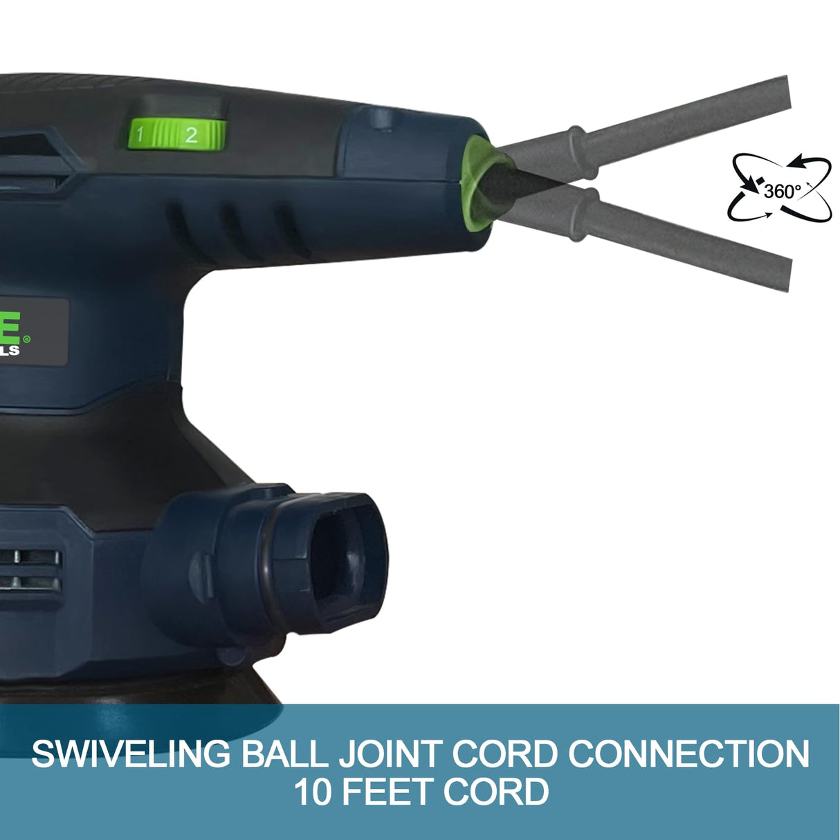 ZEITE 5 Inch Random Orbital Sander, 3.0 Amp Sander Tool for Woodworking, Variable Speed 5000-12000 OPM, 10 Feet Cord, Cyclonic Dust Box, Vacuum Zeite