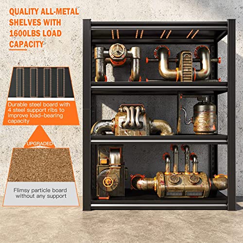 Raybee 40" Wide Garage Shelving Heavy Duty, Garage Storage Shevles Heavy Duty Shelving, Adjustable 4 Tier Metal Shelving, Garage Shelves Heavy Duty Raybee