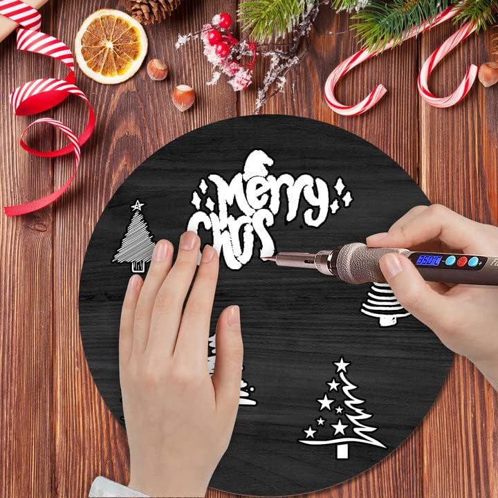 Black Blank Unfinished Wooden Circle Sign Round Hanging Decorative Wood Plaque Wooden Sign with Ropes for DIY Crafts, Door Hanger, Sign, Wood Buring, clothmile