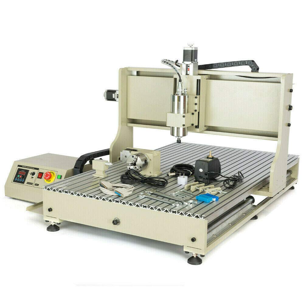 4 Axis Router Engraver USB CNC 6090, 1.5KW Engraver Milling Drilling Machine 3D Spindle Carving Drilling Machine For Wood Working Cutting Mill DENEST