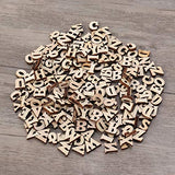 SEWACC Kids Toys Wood Crafts Unfinished Wood Alphabet Letters 200pcs 15mm English Letters Wooden Slice Unfinished Wood Crafts for DIY Craft SEWACC