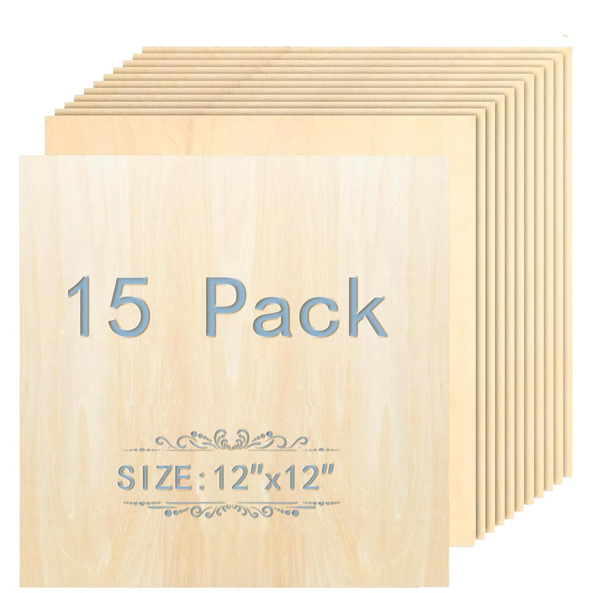 Unfinished Wood Pieces,15 Pack Basswood Sheets 1/16,Basswood Plywood Wood Sheets for Crafts,Perfect for Painting, Drawing, Laser, Wood Engraving, Cassny