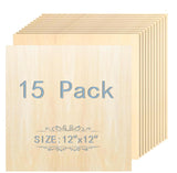Unfinished Wood Pieces,15 Pack Basswood Sheets 1/16,Basswood Plywood Wood Sheets for Crafts,Perfect for Painting, Drawing, Laser, Wood Engraving, Cassny