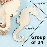 Pack of 24 Unfinished Wood Seahorse Cutouts by Factory Direct Craft - Seahorse Blank Wooden DIY Shapes for Scouts, Camps, Vacation Bible School, & Factory Direct Craft