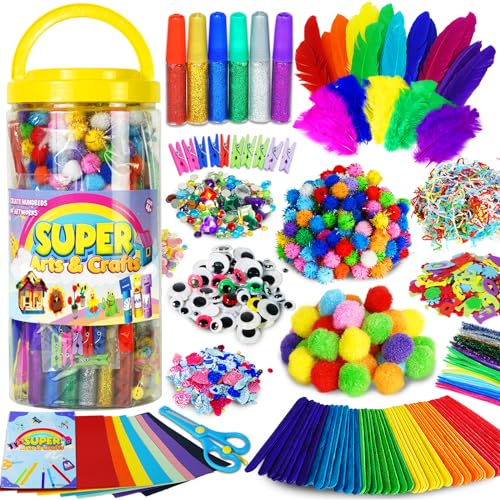 FUNZBO Arts and Crafts Supplies for Kids - Kids Craft Kit with Art Supplies & Craft Supplies, Preschool Learning Activities, School Art Project, DIY FUNZBO