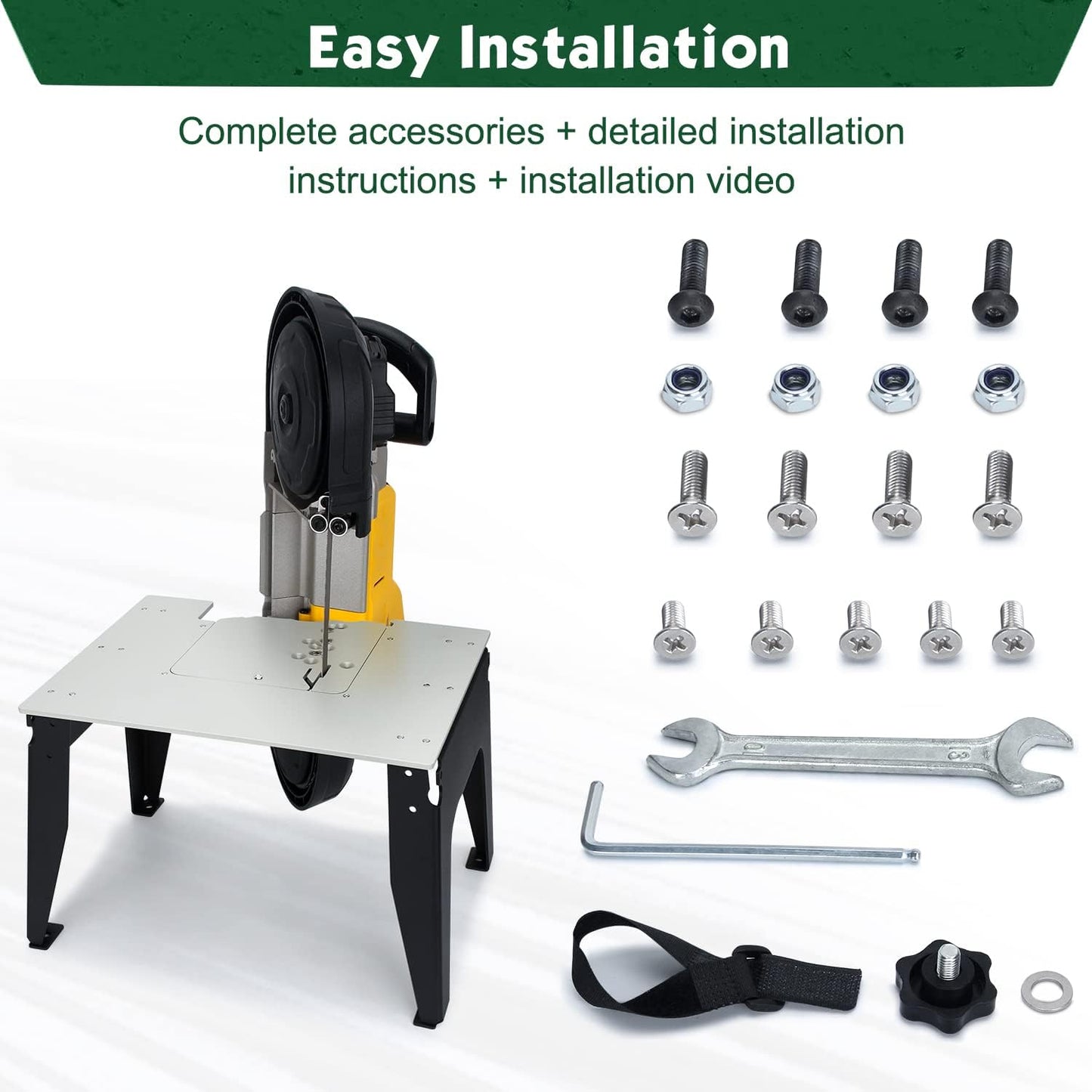 DITKOK Band Saw Stand Portable Table Alloy Steel Base for DeWalt Band Saw, for Milwaukee for Makita Band Saw, Powder Coated Table