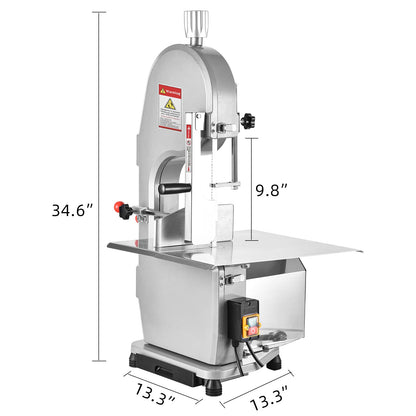 1500w Commercial Electric Meat Bandsaw for Butchering Countertop Bone Sawing Machine 0.4-7Inch Thickness Adjustable Meat Cutting Machine 16x19Inch - WoodArtSupply