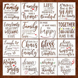 16 Word Stencils for Painting on Wood - Inspirational Stencils for Crafts Reusable – Art Stencils for Drawing - Farmhouse Stencils and Templates for DLY LIFESTYLE