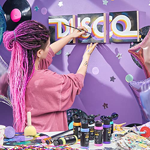 ARTEZA Iridescent Acrylic Paint, Set of 10 Dreamer Colors, 2 oz/60ml Bottles, High Viscosity Shimmer, Water-Based, Blendable Paints, Art Supplies for ARTEZA